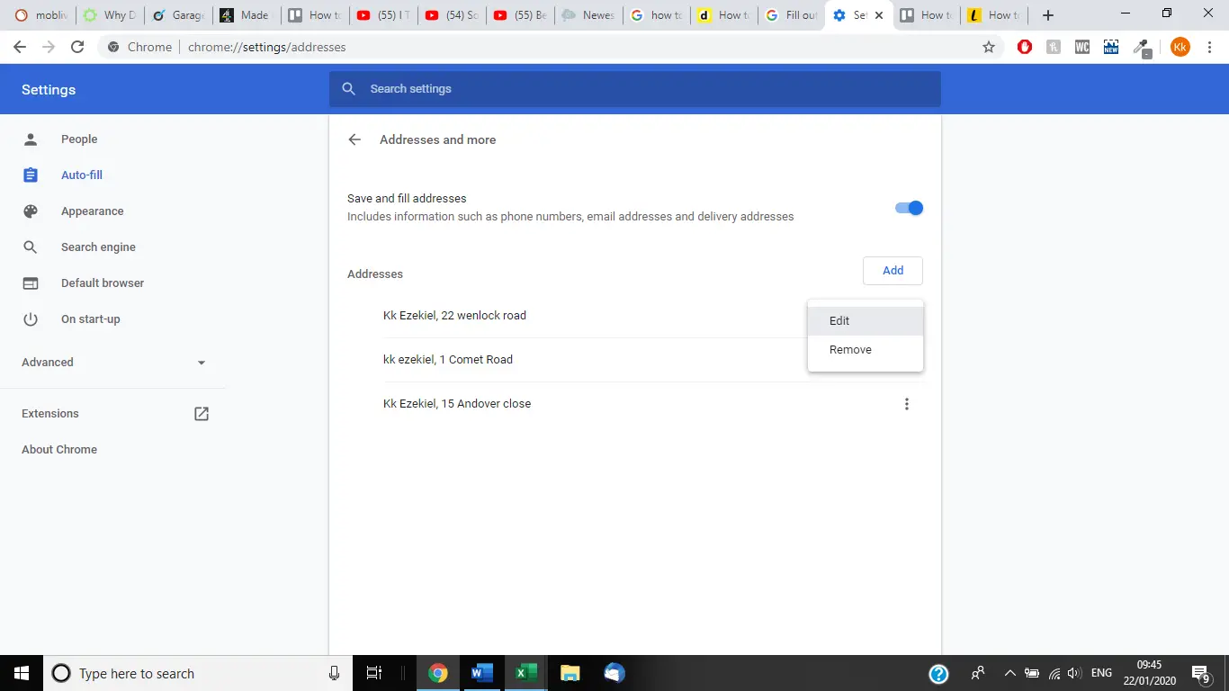 Cómo actualizar la función de autorrelleno en Google Chrome 5
