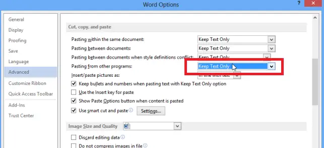 Cómo pegar siempre el formato de texto simple en Microsoft Word 2