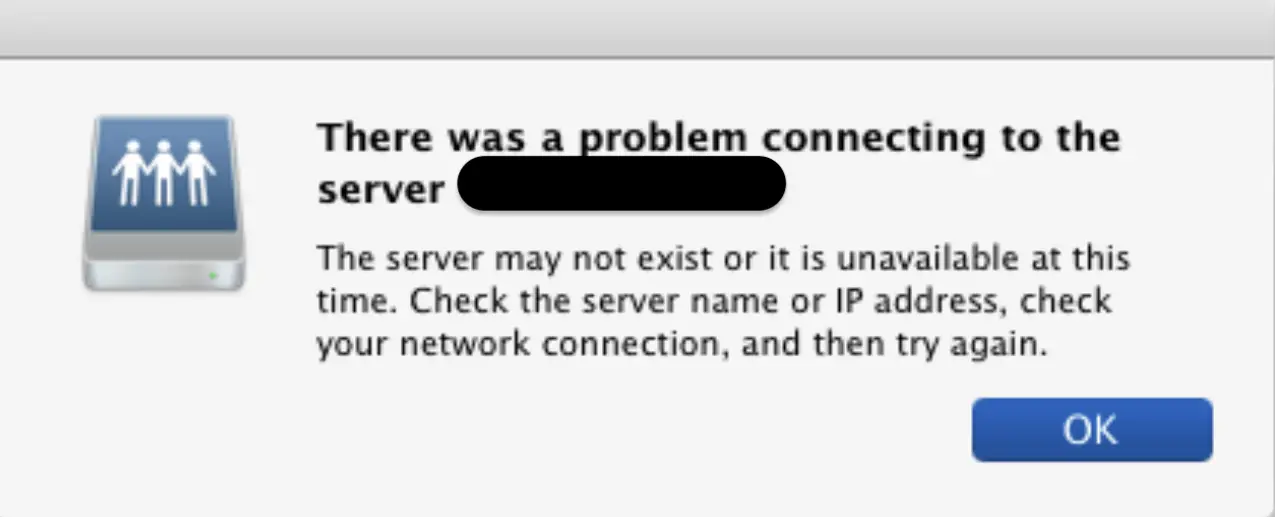 Arreglar "Hubo un problema de conexión al servidor" Mac 1
