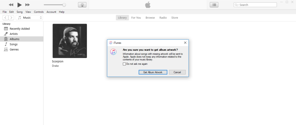 Las ilustraciones de los álbumes de iTunes no se muestran en el iPhone 1