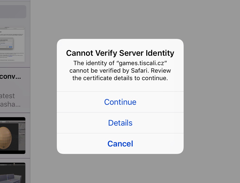 Arreglar el iPhone de "No se puede verificar la identidad del servidor". 1