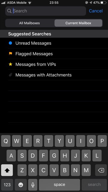 Cómo buscar mensajes en Mail iPhone 1