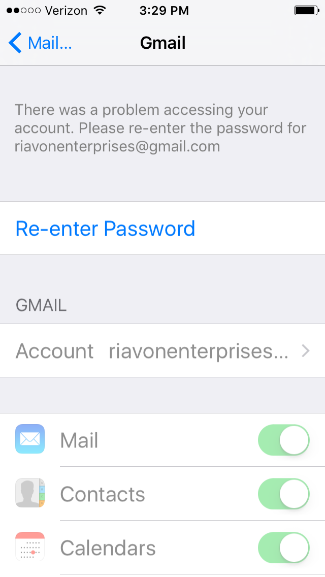 Fix Can"t Change Email Password en el iPhone 1