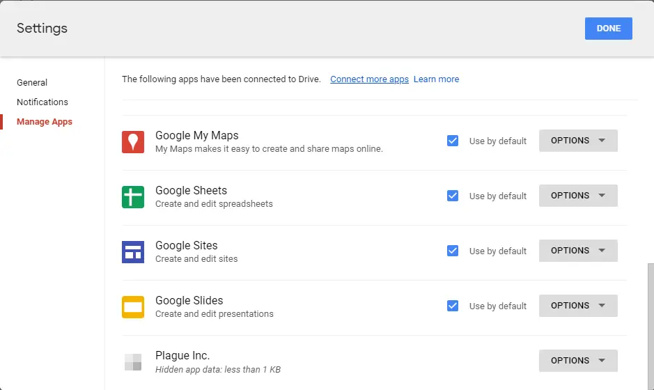 Cómo eliminar las aplicaciones conectadas de Google Drive 1