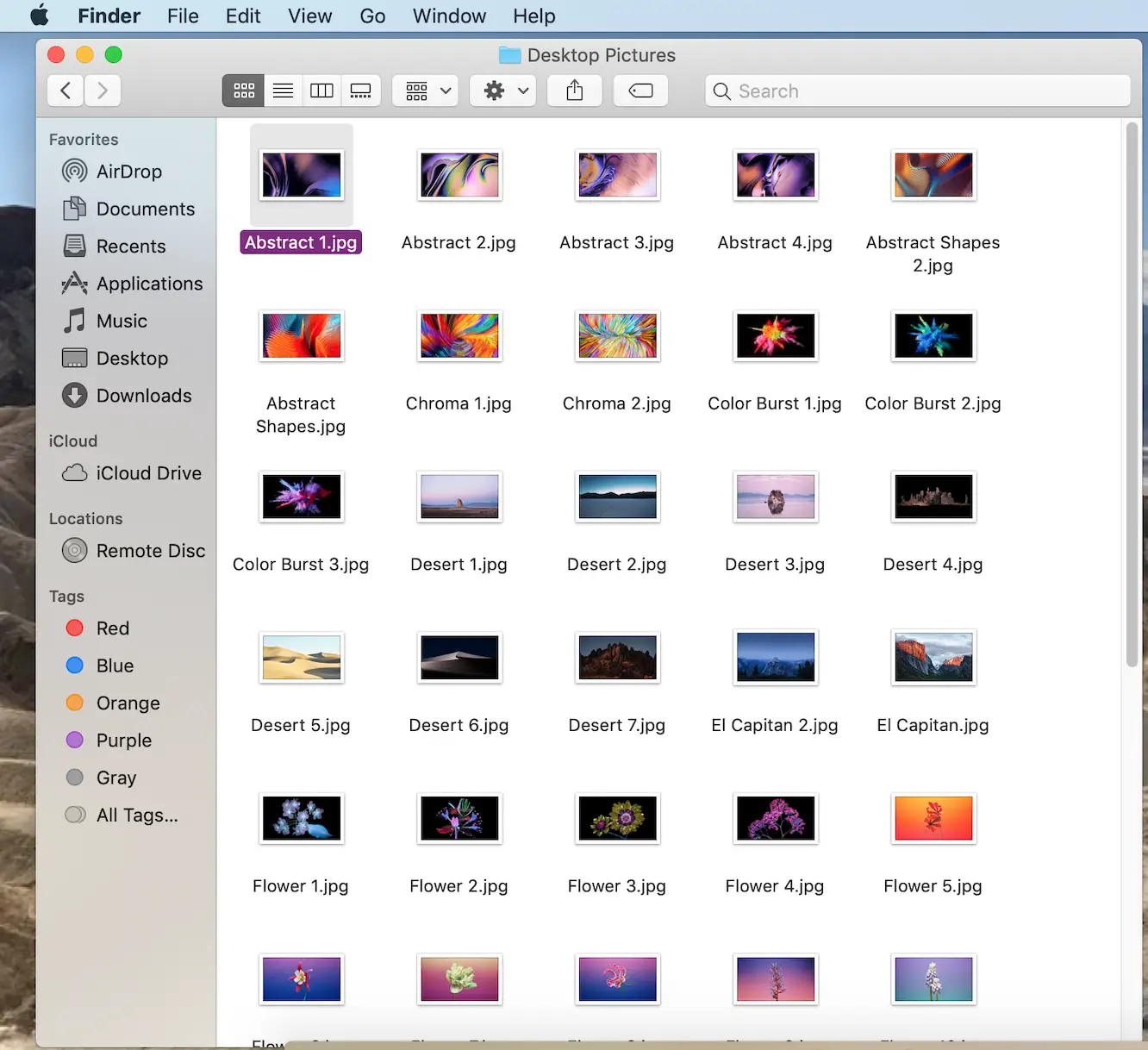 Dónde encontrar fondos de pantalla predeterminados en el Mac 2