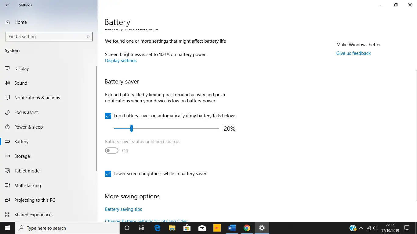 Cómo reducir aún más el brillo en Windows 10 2