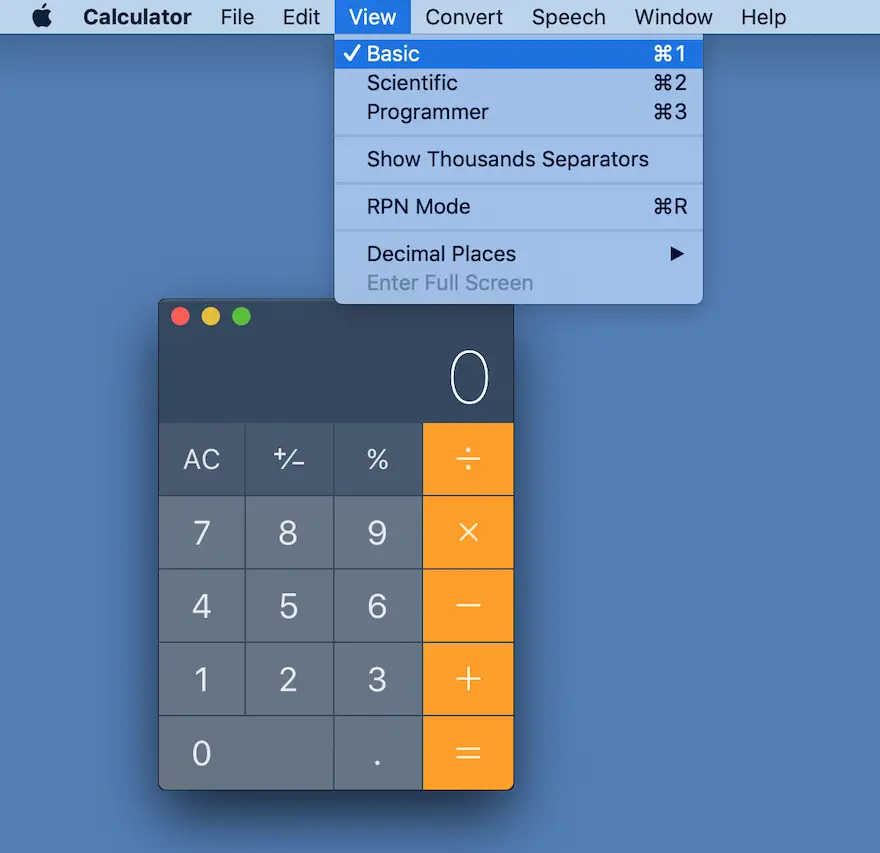 Cómo usar la calculadora en Mac 1