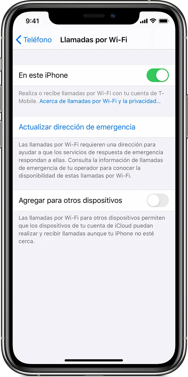 Cómo activar las llamadas WI-FI en el iPhone 7