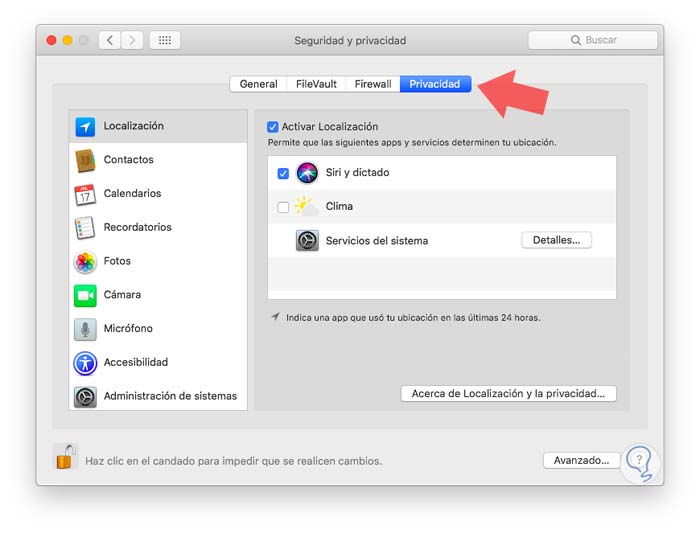 Cómo activar y desactivar los servicios de localización en Mac 20