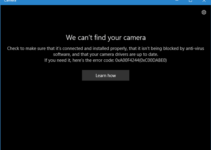 Cómo arreglar "No podemos encontrar tu cámara" 0xA00F4244 en Windows 10 9