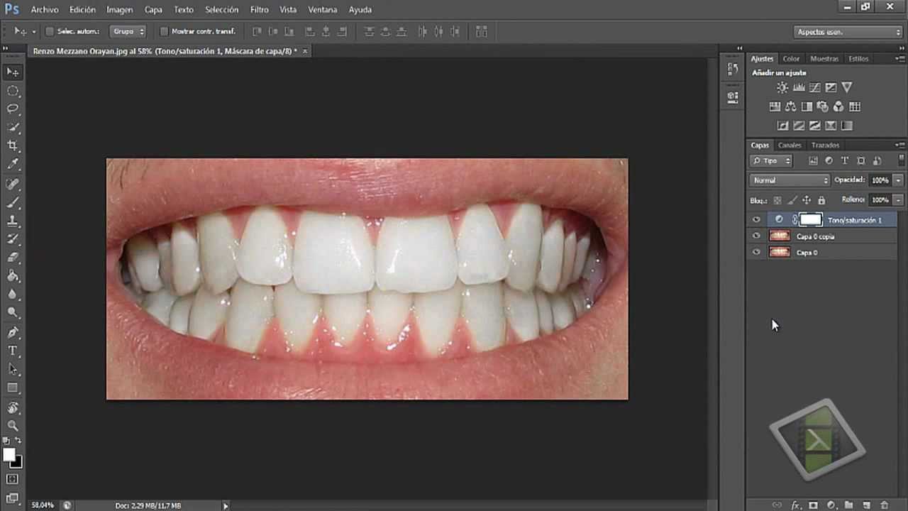 Cómo blanquear los dientes en Photoshop 31