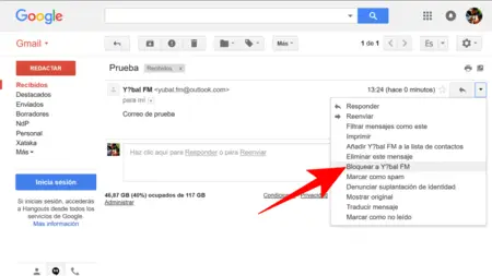 Cómo bloquear a alguien en Gmail 1