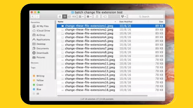 Cómo cambiar por lotes las extensiones de los archivos en Mac 28