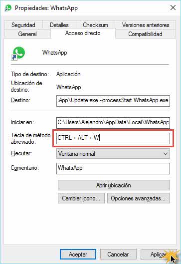 Cómo crear atajos de teclado en Windows 10 9