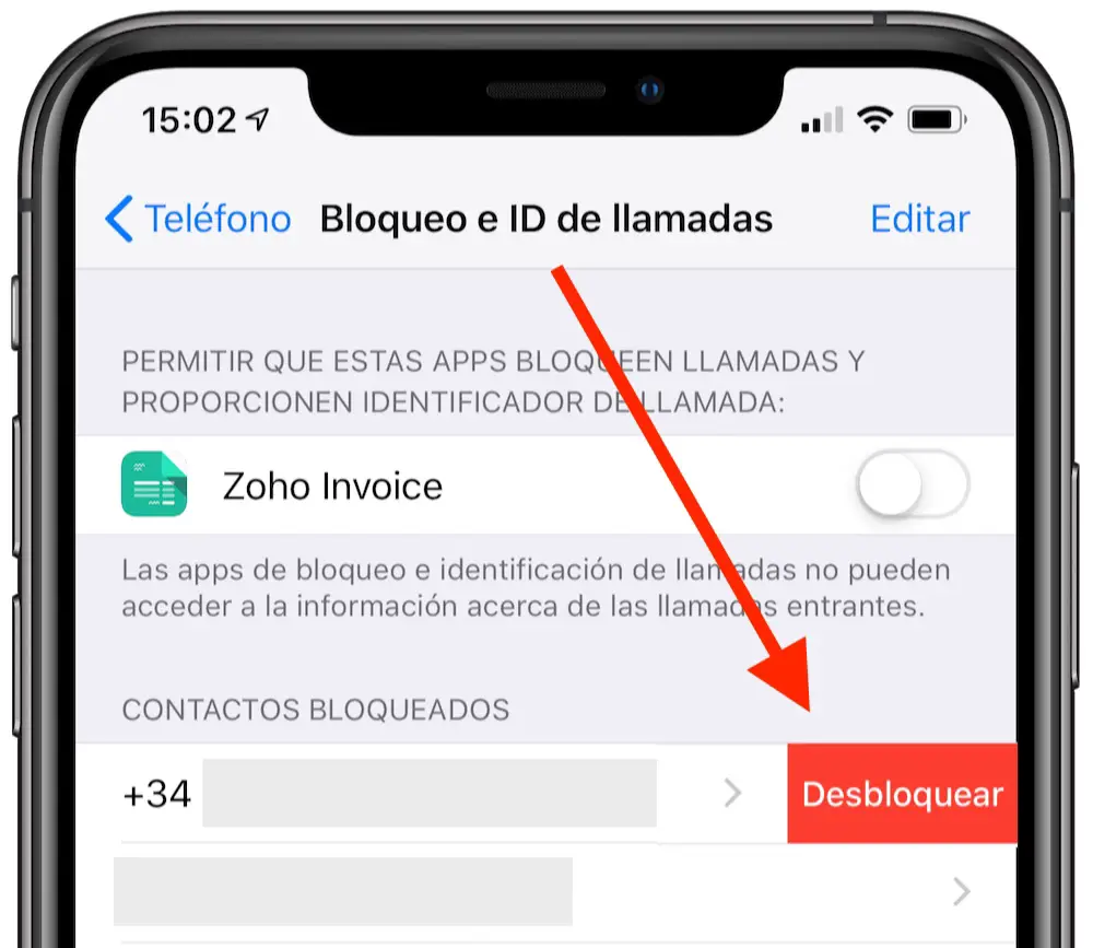 Cómo desbloquear el número en el iPhone 20