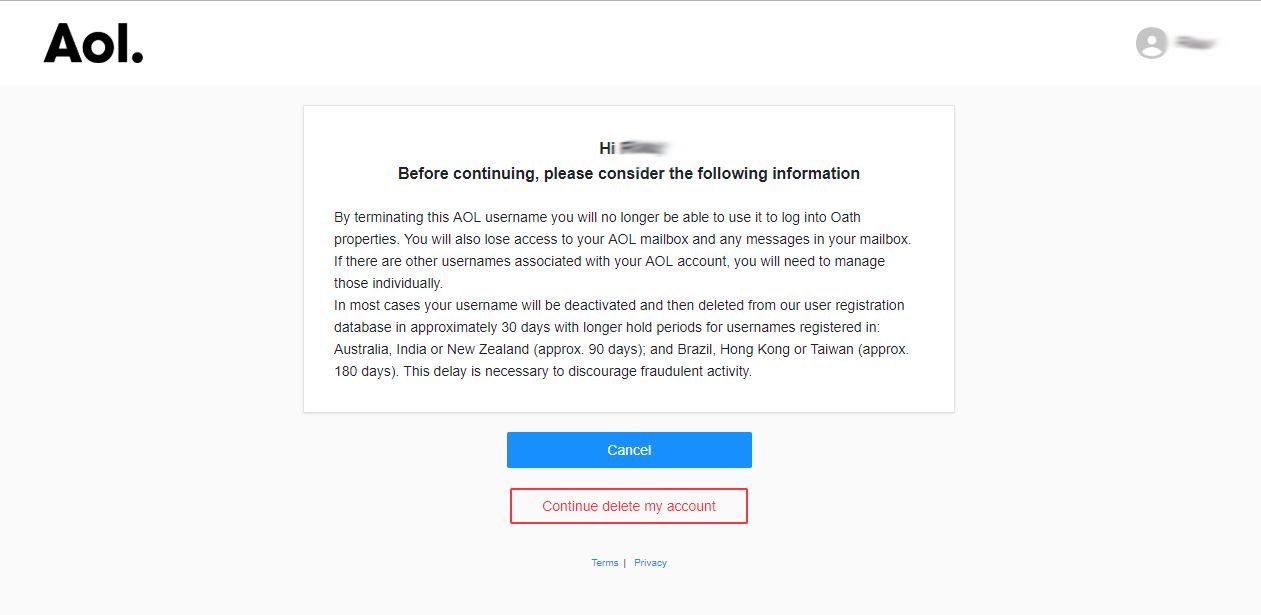 Cómo eliminar la cuenta de correo electrónico de AOL 39