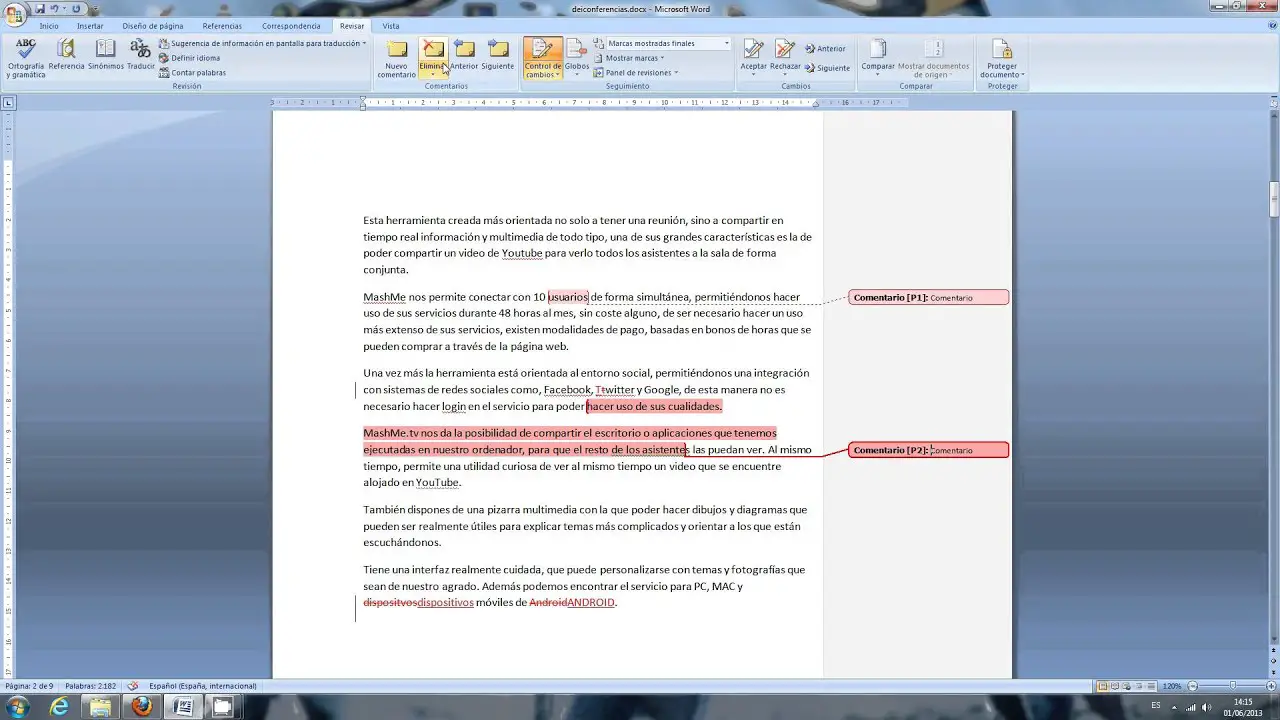 Cómo eliminar los comentarios en Word 23