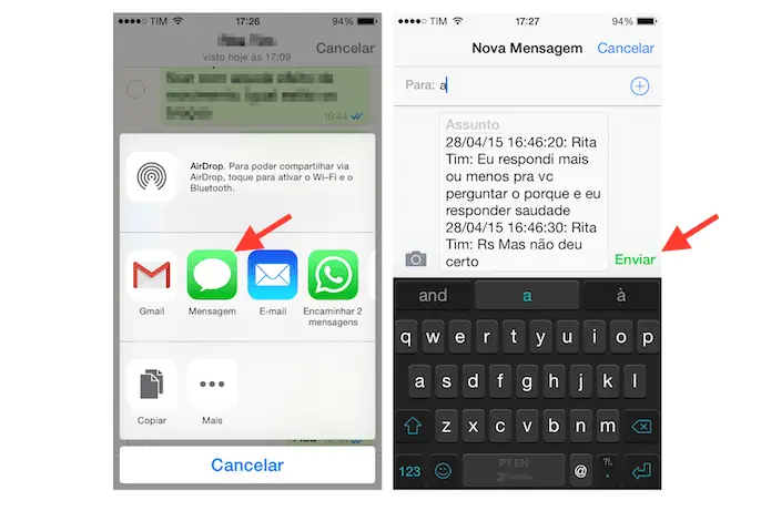 Cómo enviar mensajes de texto en WhatsApp 4