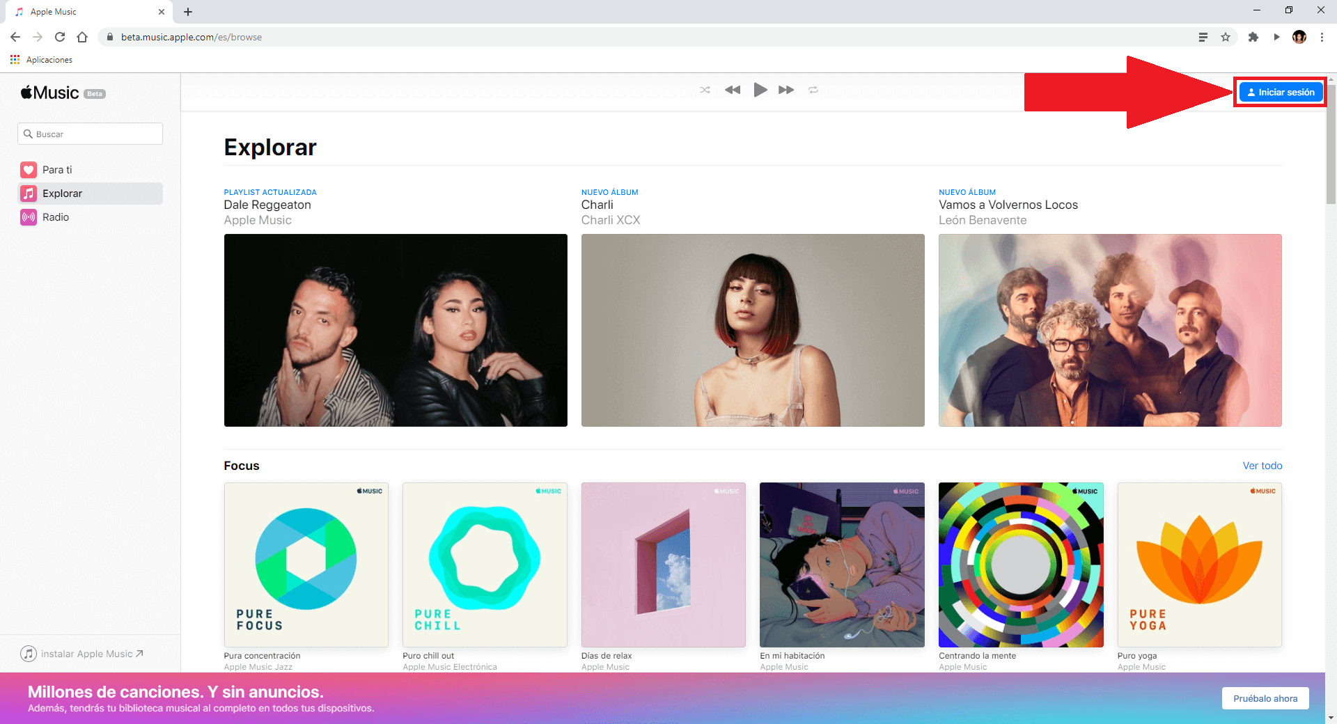 Cómo escuchar música de Apple en el navegador web 17