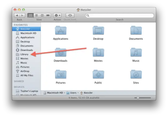 Cómo hacer siempre visible la carpeta de la biblioteca en el Mac 16