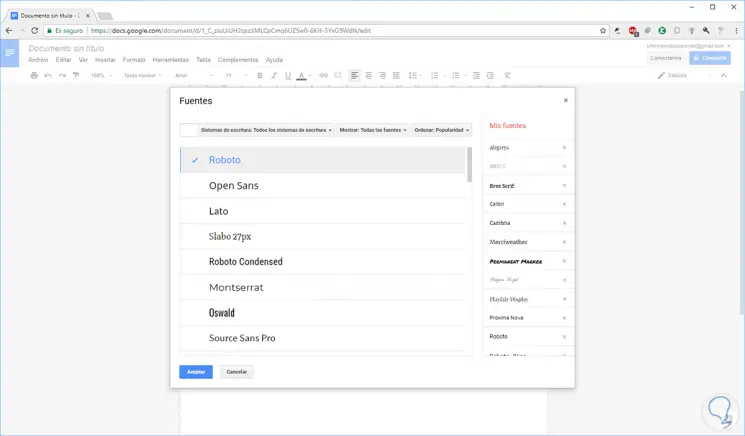 Cómo instalar fuentes personalizadas en Google Docs 59