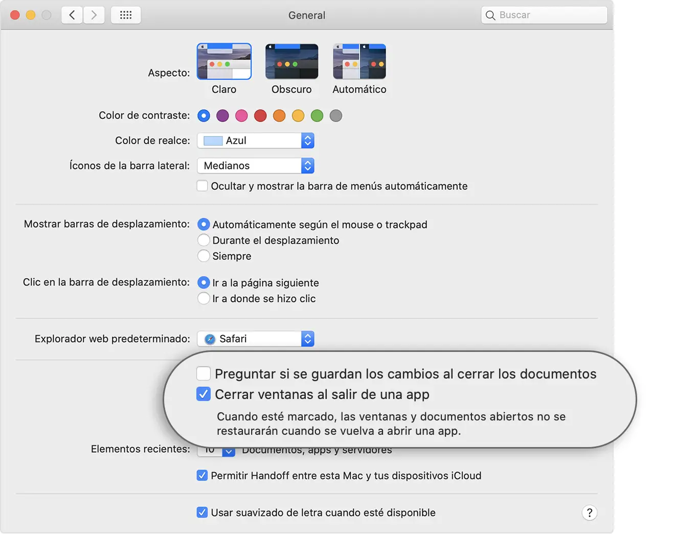 Cómo mostrar siempre barras de desplazamiento en Mac 1
