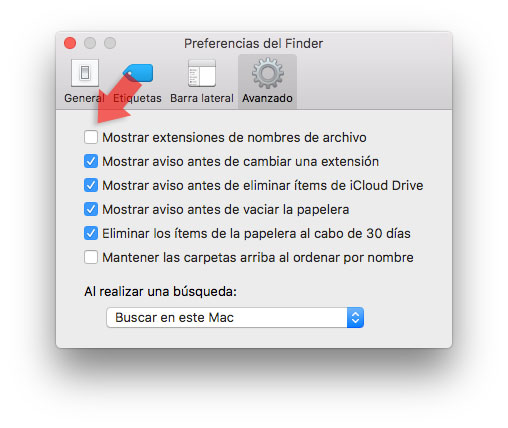 Cómo mostrar u ocultar las extensiones de los nombres de archivo en Mac 5