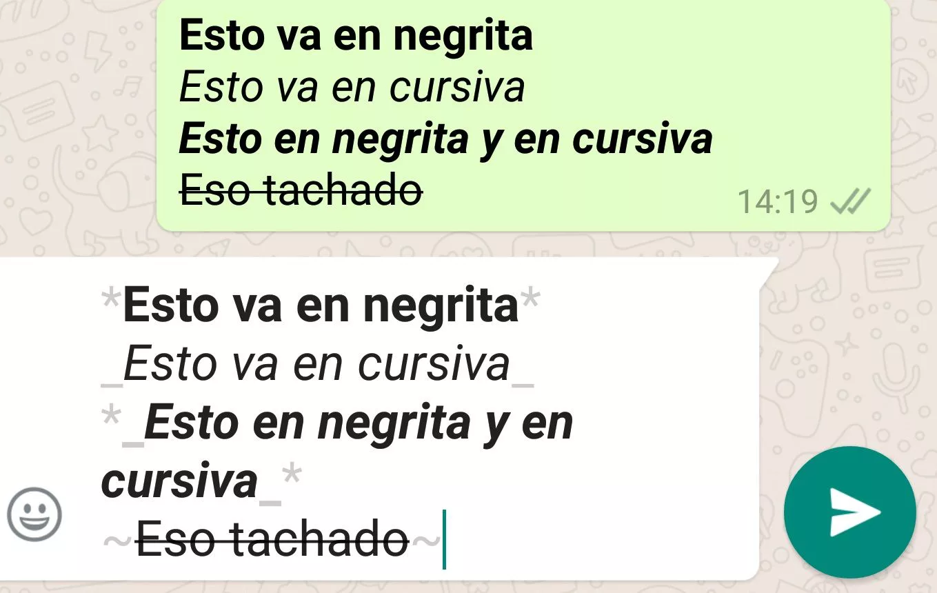 Cómo poner en negrita, cursiva o subrayar un texto en WhatsApp 53