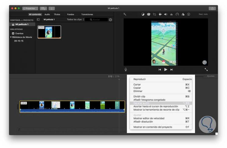 Cómo quitar el sonido de un vídeo en iMovie Mac 14