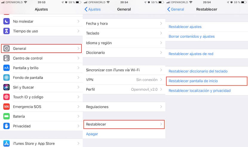 Cómo recuperar el icono de configuración en el iPhone 43