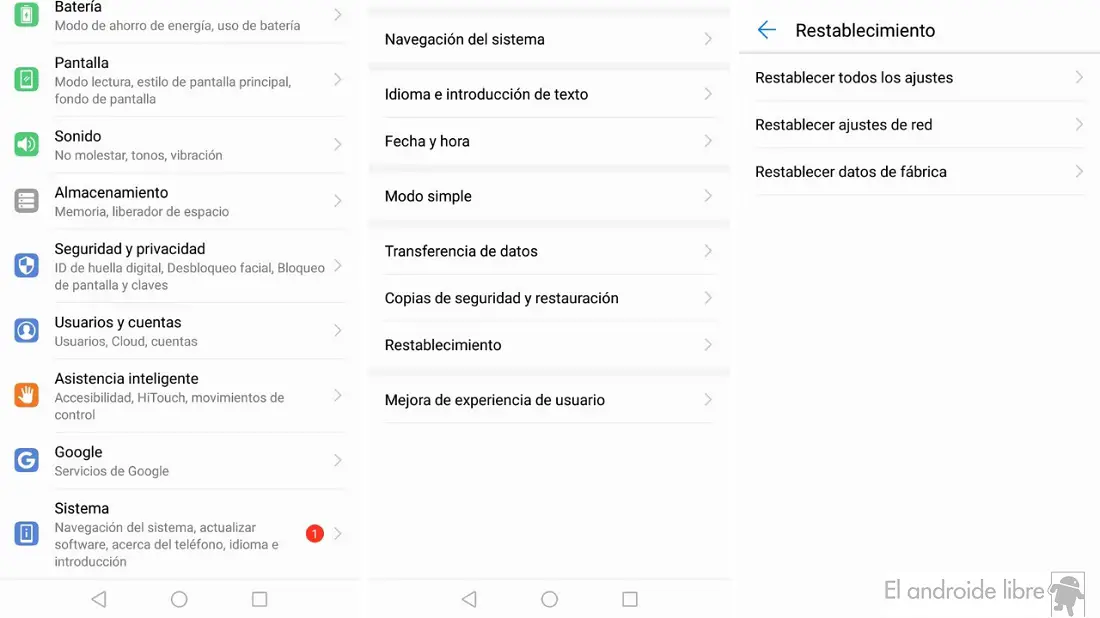 Cómo restablecer la configuración de la red en Android 7