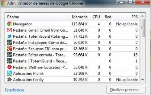 Cómo utilizar el Administrador de tareas de Google Chrome 33