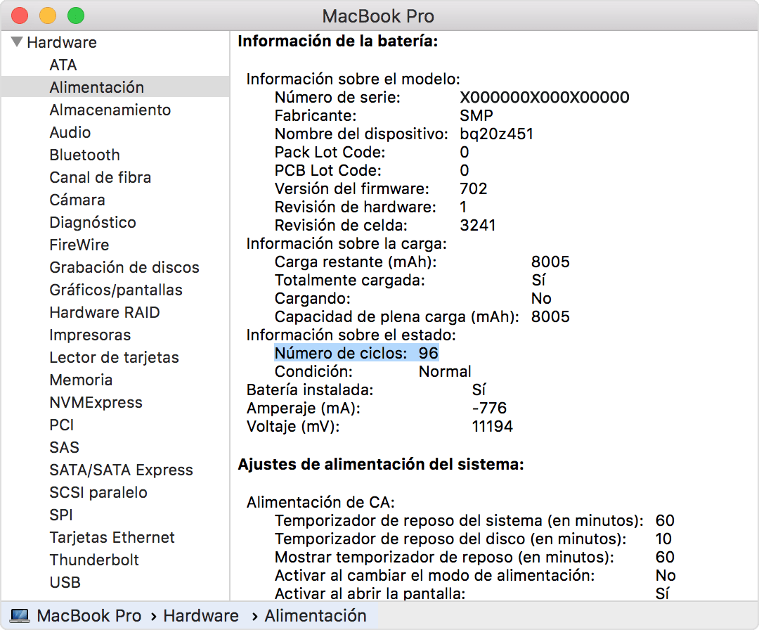 ¿Cuánto dura la batería de un Macbook Pro? 1