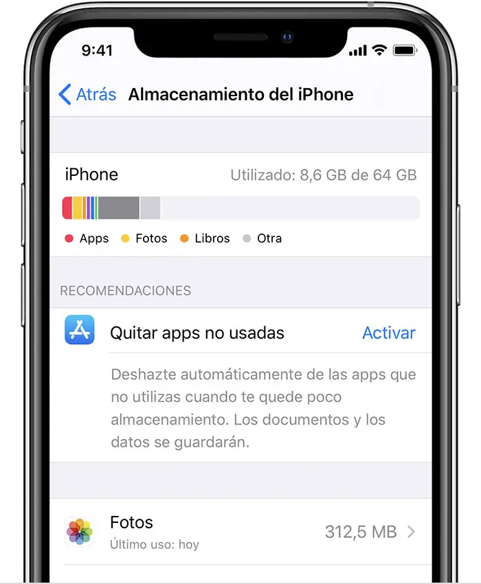 El almacenamiento del iPhone se llena después de borrar las fotos 22