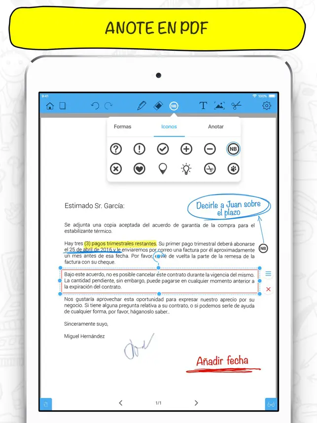 Explicación del icono del despertador en las aplicaciones del iPad 36