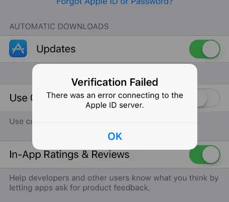 La verificación falló. Error de conexión con tu ID de Apple 47