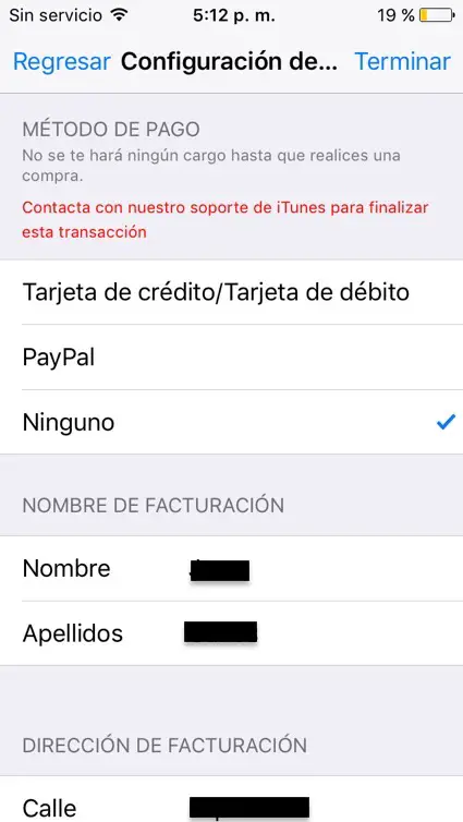 Por favor, póngase en contacto con el soporte de iTunes para completar esta transacción 15