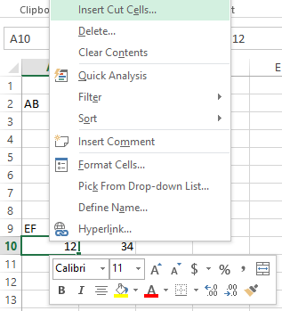 Cómo intercambiar columnas, filas y celdas en Excel 9