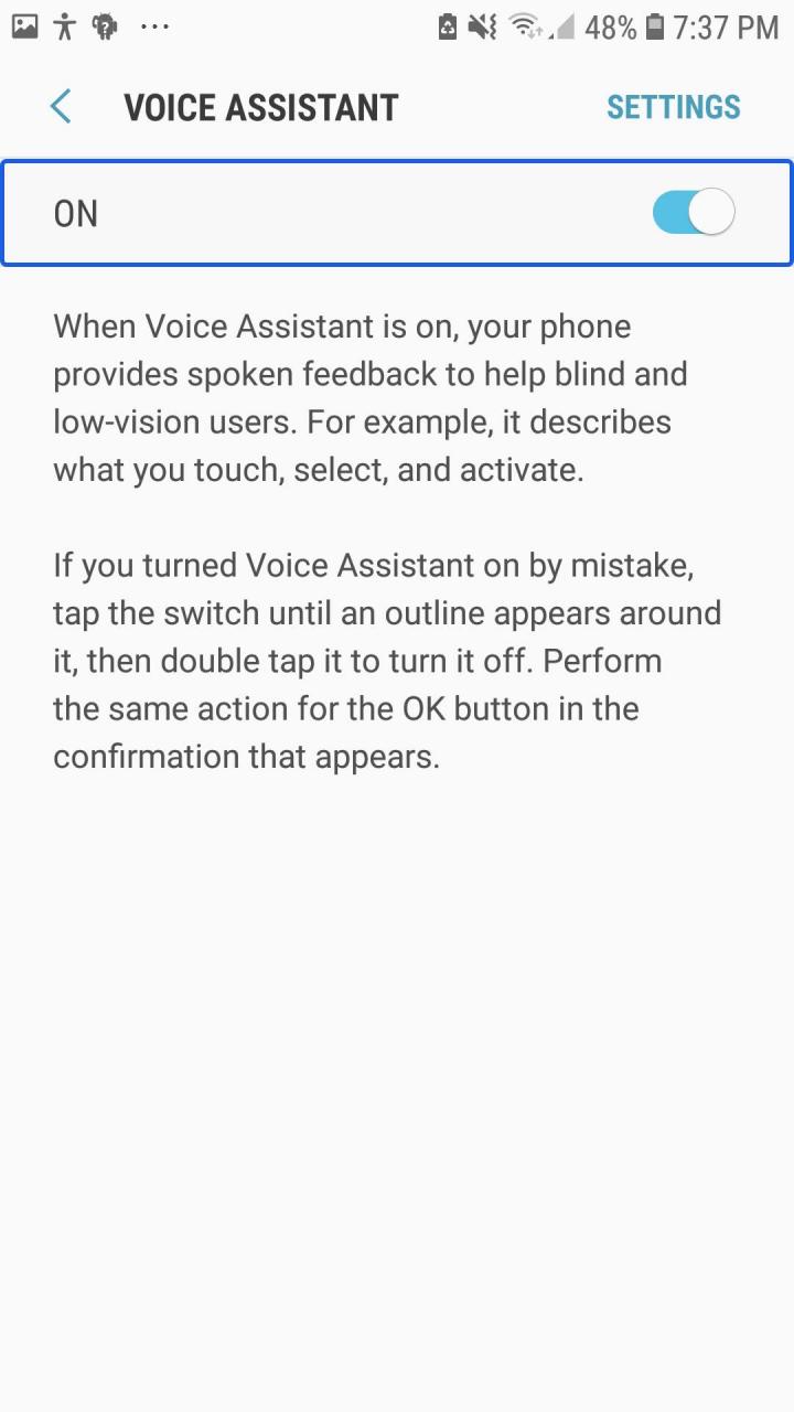 Cómo apagar el asistente de voz en Samsung 6