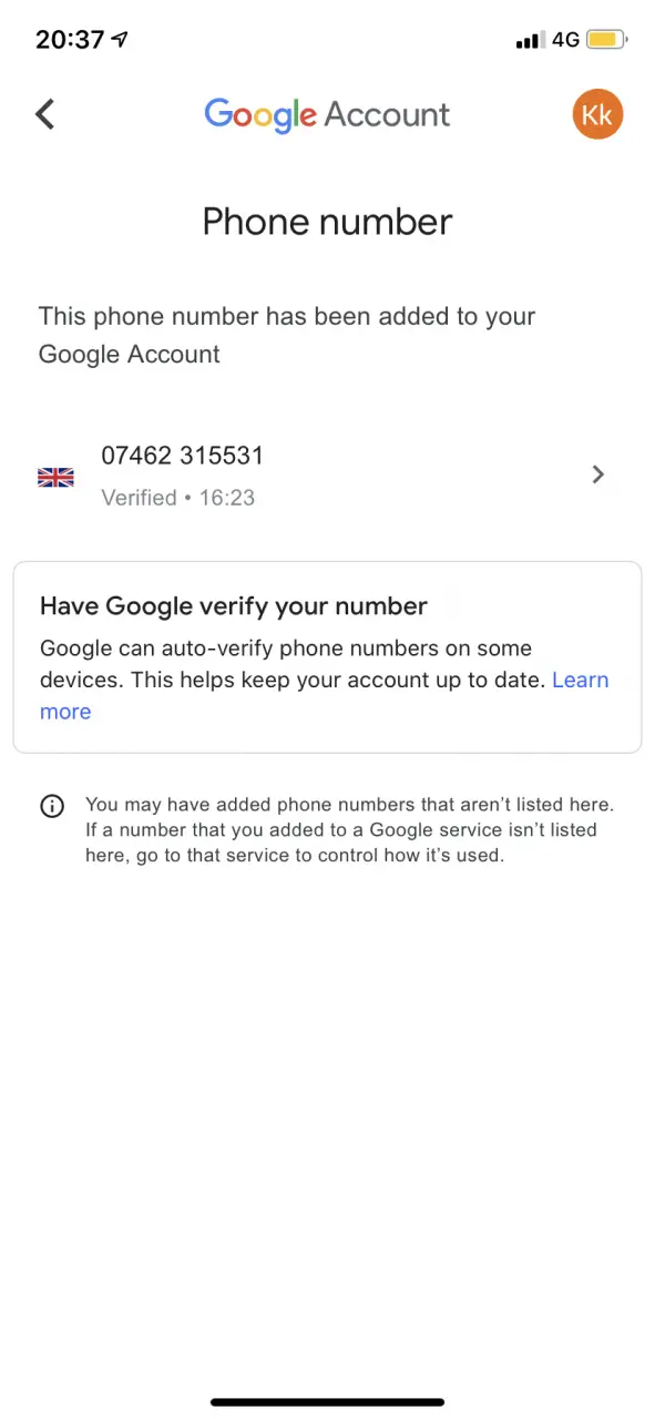 Cómo cambiar el número de teléfono en la cuenta de Google 15