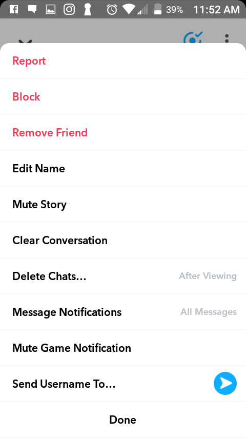 Cómo borrar amigos en Snapchat 4