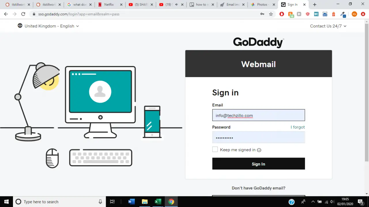 Cómo acceder al correo electrónico de GoDaddy 1