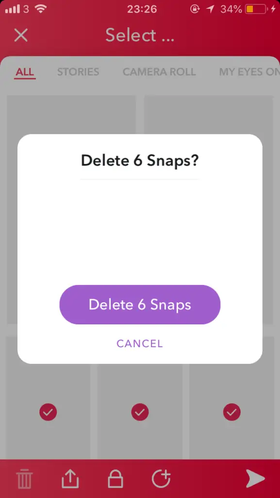 Cómo borrar los recuerdos del Snapchat 2
