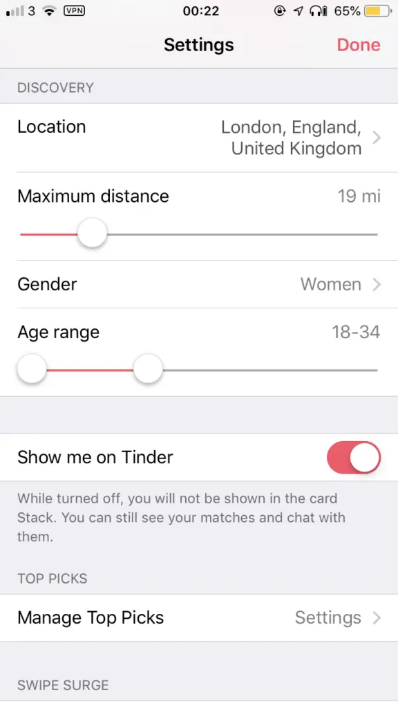 Cómo cambiar de ubicación en Tinder 1