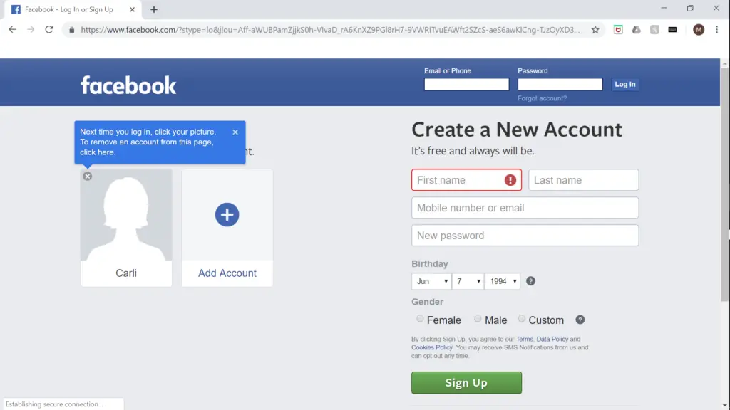 Cómo hacer una cuenta falsa de Facebook 1