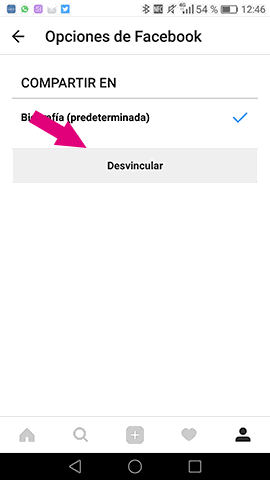 Cómo desvincular Facebook de Instagram 12