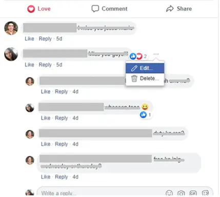 Cómo editar los comentarios en Facebook 2