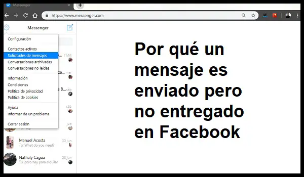 ¿Mensajes de Facebook enviados pero no entregados? Esto es lo que hay que hacer 8