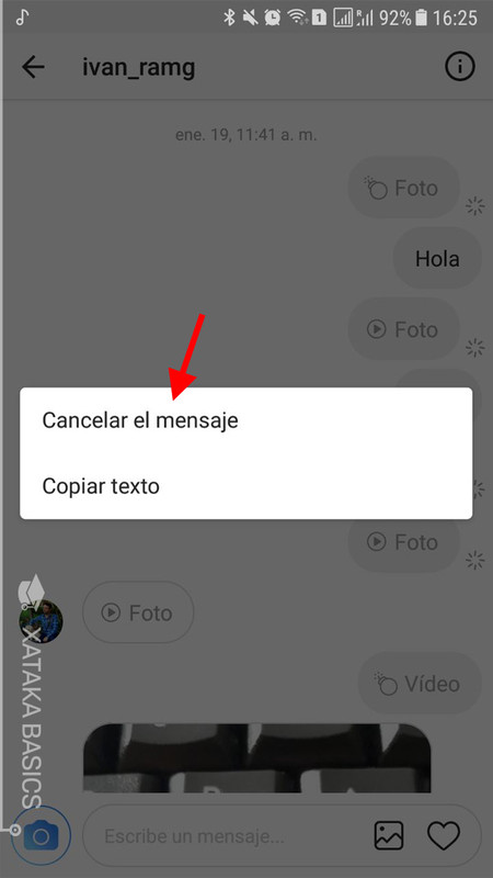 ¿Qué sucede cuando se desecha un mensaje en Instagram? 15