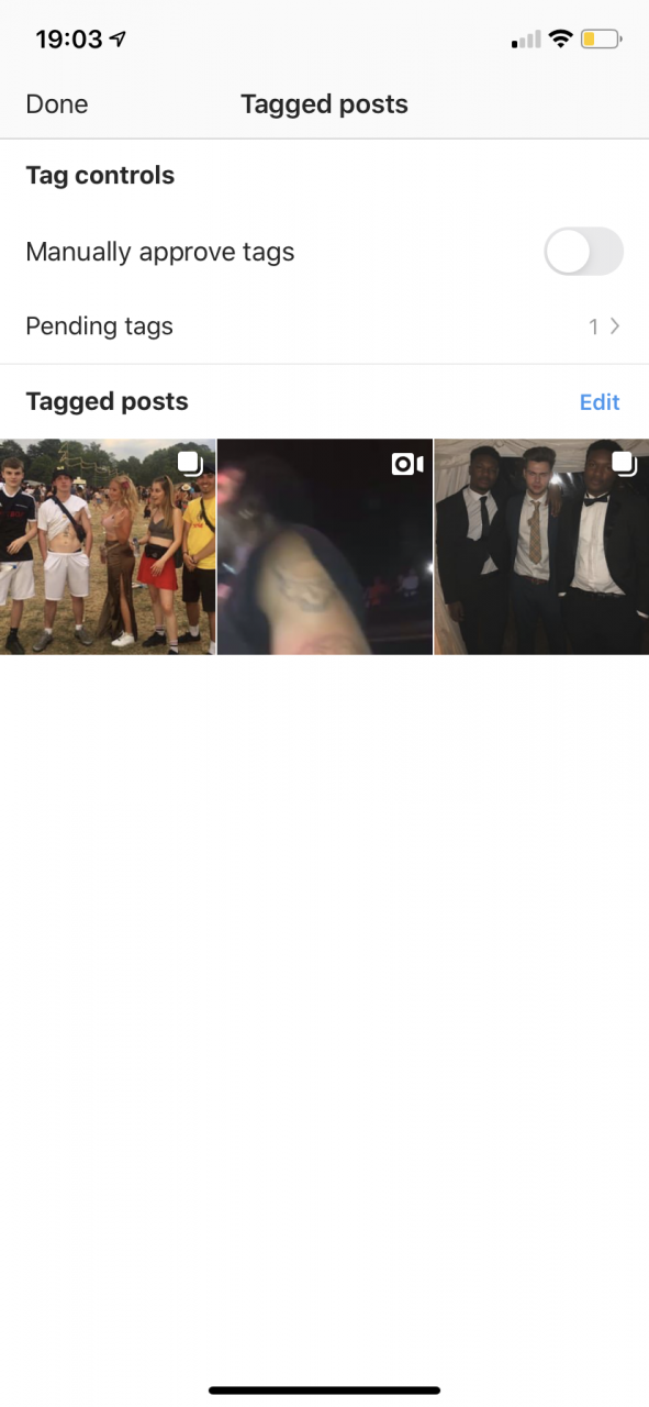 Cómo desocultar las fotos etiquetadas en Instagram 3